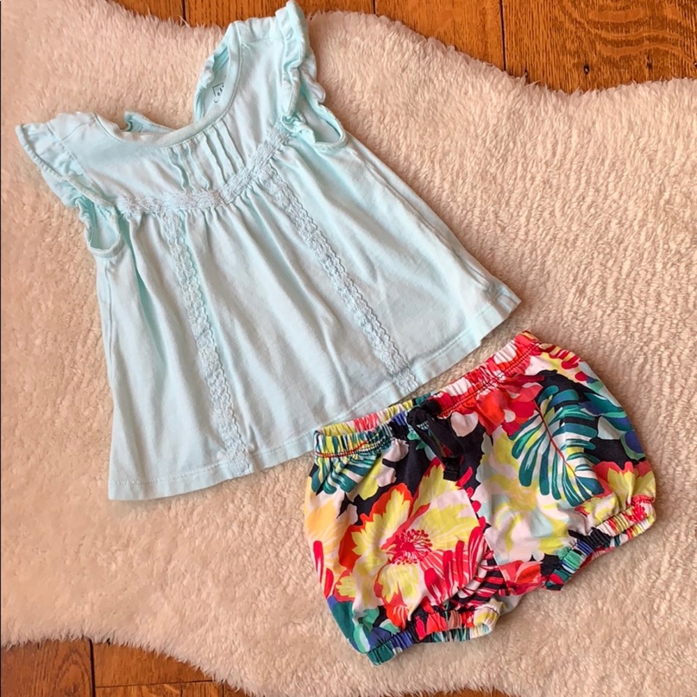 Gap Toddler Girl Hawaiian shorts and matching top